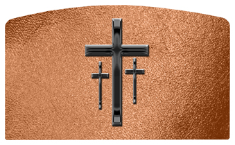 DACRO-517-BK-SH-CP Black 3 Crosses Shimmer Copper